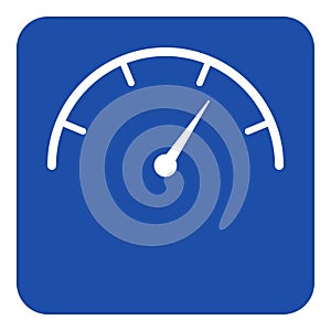 Blue, white information sign - gauge, dial symbol