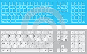 Blue and white keyboards