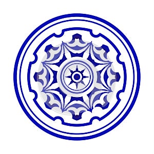 Blue and white mandala