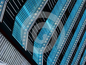 Blue and white neon marquee lights