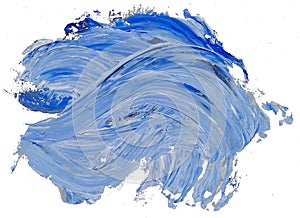 Blue and white oil texture paint stain brush stroke