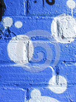 Blue and white painted wall