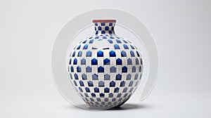 Colorful Op Art Vase On Gray Background photo