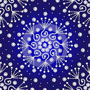 Blue and white point-to-point seamless pattern