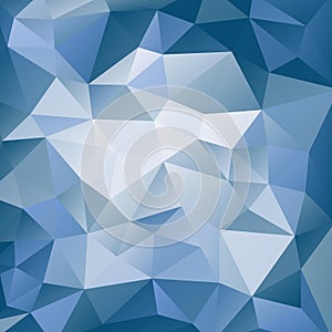 Blue and white polygonal background. Triangular geometric pattern. Abstract background with triangle shapes. Vector