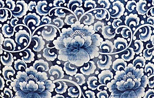 Azul a blanco porcelana de flor patrón 