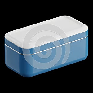 Blue and white rectangular box isolated on transparent background