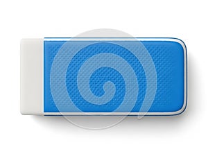 Blue and white rectangular object isolated on white background