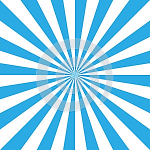 Blue and white retro sunburst background. Sun and rays. Vector illustration