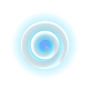 Blue and white rings. Sound wave wallpaper. Radio station signal. Circle spin vector background. Line texture