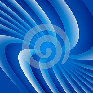 Blue and white rotating hypnosis spiral. Optical illusion. Hypnotic psychedelic vector illustration. Twirl abstract background.