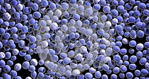 Blue and white round organisms background photo
