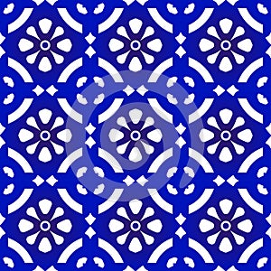 Blue and white seamless pattern