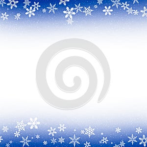 Blue and White Snowflake Background Frame
