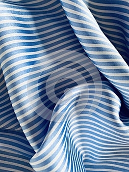 Blue and white striped texture closeup