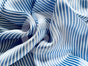 Blue and white striped texture closeup