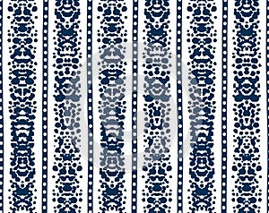 Blue and white stripy pattern with Rorschach ink blot texture