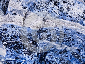 Blue and White Swirled Granite