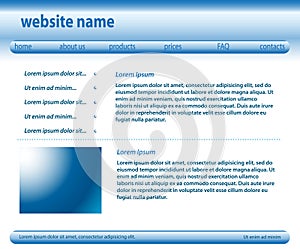 Blue and white template - website layered - eps 10