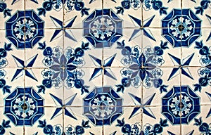 Blue and White tiles photo