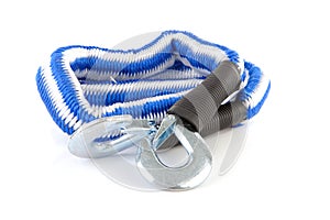 Blue and white towing rope