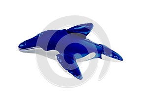 Blue and white toy dolphin