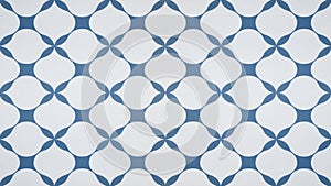 Blue white traditional motif tiles wallpaper texture background - Vintage retro concrete stone cement tile with rhombus diamond