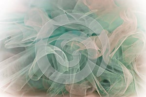 Blue and white tulle background