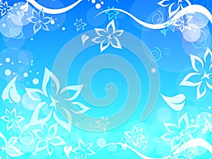 Blue and White Underwater Floral Flower Nature Mystic Abstract Pattern Texture Beautiful Background Wallpaper