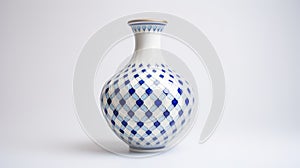 Blue And White Vase With Delicate Gold Detailing photo