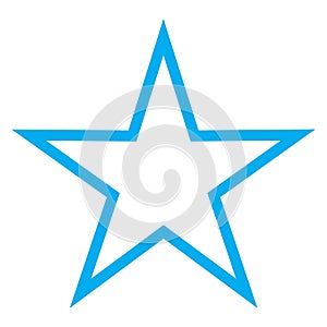 Blue and white vector graphic of a map symbol for an other tourist feature. It consists of a blue five pointed star of a white