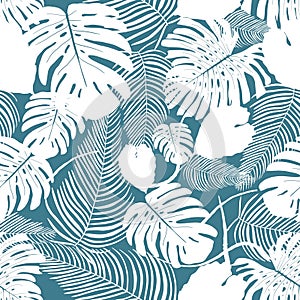 Blue white vector rainforest background