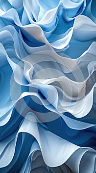 Blue and white waves create a dynamic pattern on the abstract background, adding movement and texture to the design