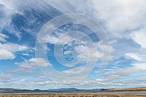 Blue and white wispy sky