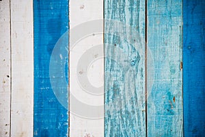 Blue and white wooden wall
