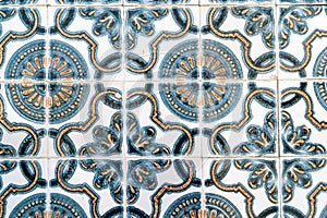 Blue, White, Yellow Patterned Portuguese Tiles