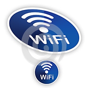 Blue Wi-Fi Button Logo