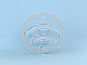 Blue Wi-Fi wireless internet network symbol 3D