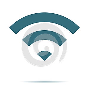 Blue WIFI icon isolated. Flat Wireless vector symbol. Modern simple flat network sign. Business, int