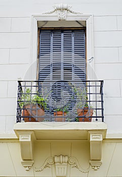 Blue window and balconie