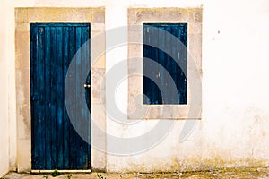 Blue window and door