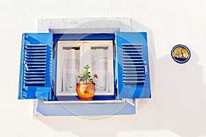 Blue window in Skiathos Old Town