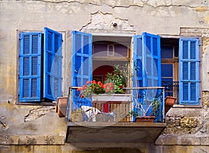 Blue windows Jaffa Israel