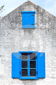 Blue windows on the wall