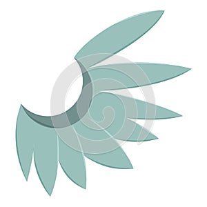 Blue wing of bird icon, cartoon style