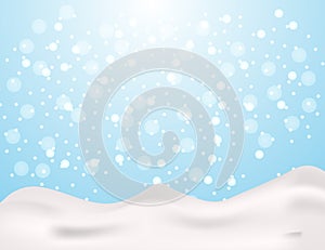 Blue winter abstract background with gifts.