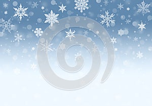 Blue Winter Background with snowflakes