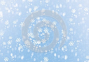 Blue Winter Background with snowflakes