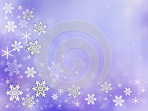 Blue winter background with snowflakes