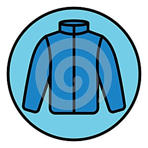 Blue winter jacket, icon